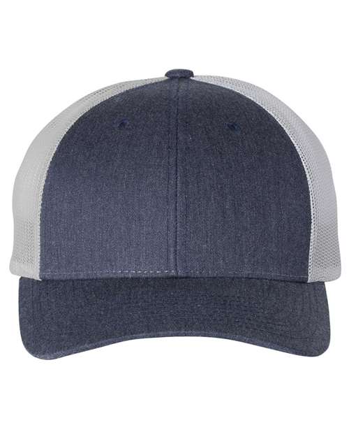 Low Pro Trucker Cap - Heather Navy/ Light Grey Front