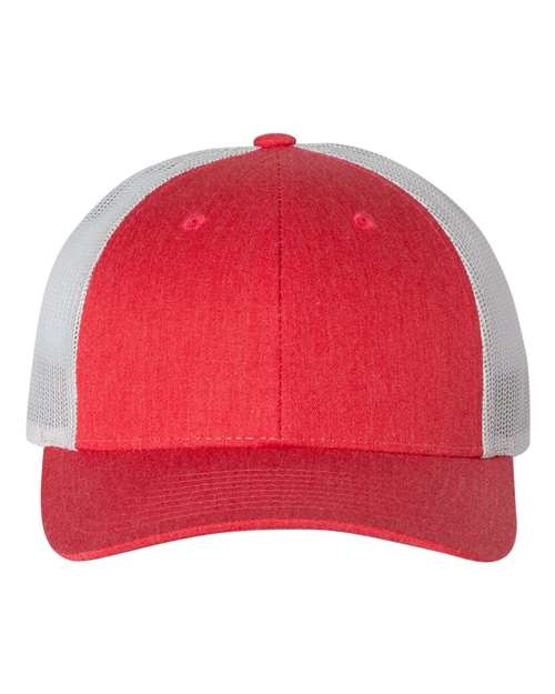 Low Pro Trucker Cap - Heather Red/ Light Grey Front