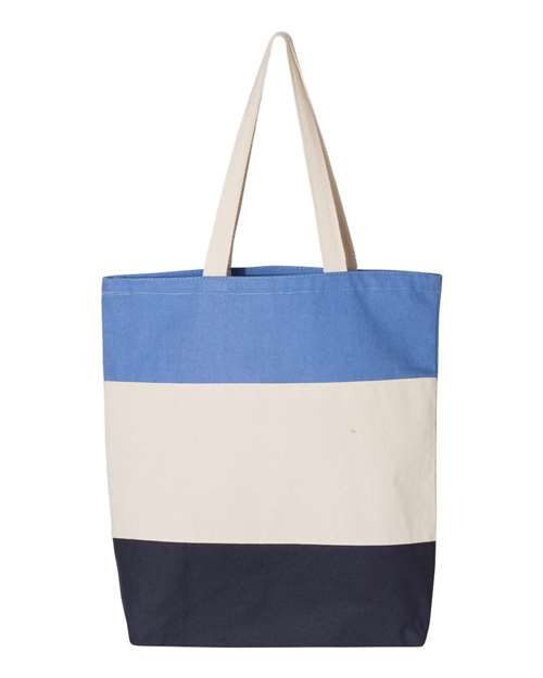 11L Tri-Color Tote - Navy/ Natural/ Carolina Blue Back