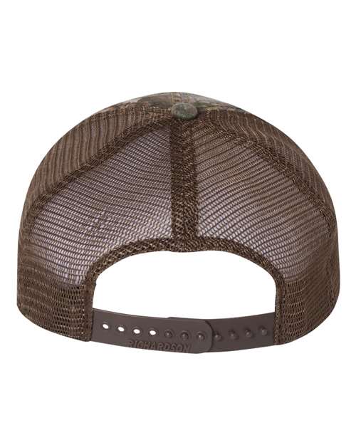 Garment Washed Printed Trucker Cap - Realtree Edge/ Brown Back