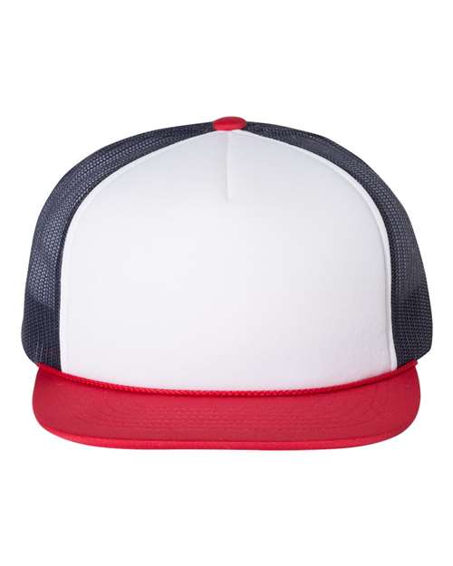Foamie Trucker Cap - White/ Navy/ Red Front