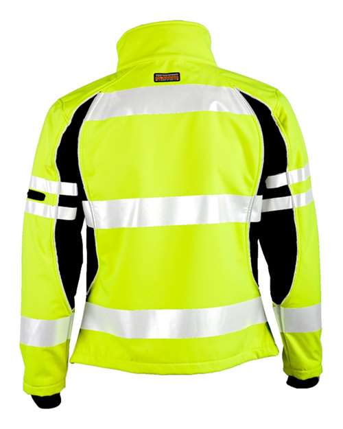 Women's Premium Black Series® Soft Shell Jacket - Lime Back