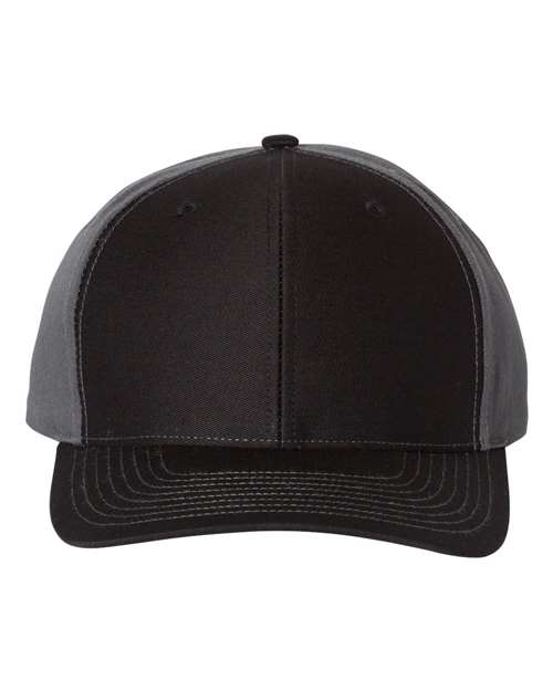 Twill Back Trucker Cap - Black/ Charcoal Front