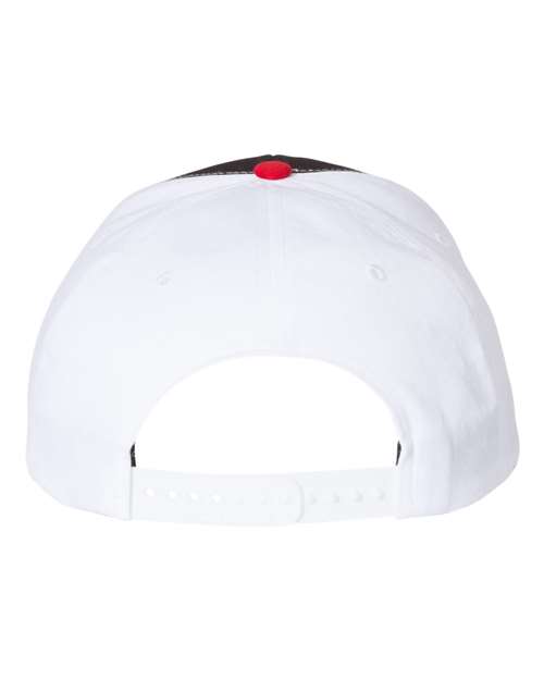 Twill Back Trucker Cap - Black/ White/ Red Back