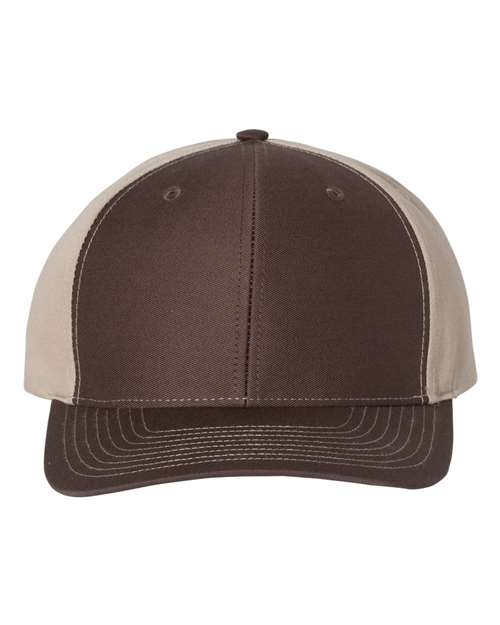 Twill Back Trucker Cap - Brown/ Khaki Front