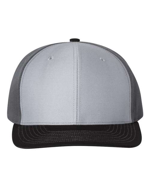 Twill Back Trucker Cap - Grey/ Charcoal/ Black Front