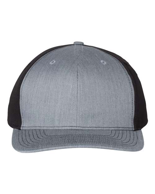 Twill Back Trucker Cap - Heather Grey/ Black Front