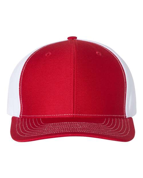 Twill Back Trucker Cap - Red/ White Front