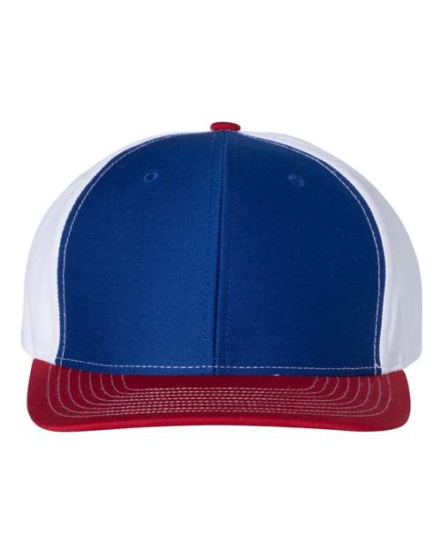 Twill Back Trucker Cap - Royal/ White/ Red Front