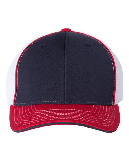 Pulse Sportmesh R-Flex Cap - Navy/ White/ Red Tri Front