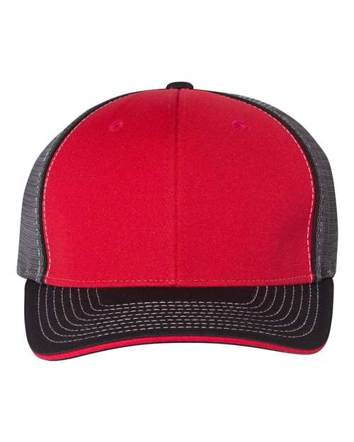Pulse Sportmesh R-Flex Cap - Red/ Charcoal/ Black Tri Front