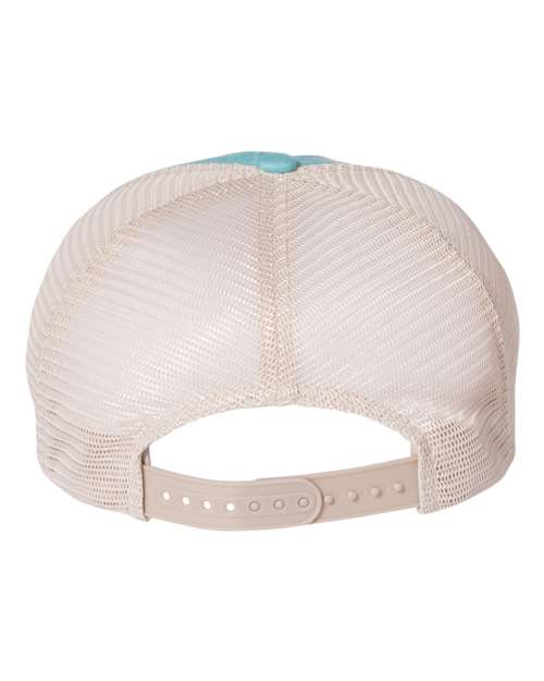 Pigment-Dyed Trucker Cap - Aqua/ Stone Back