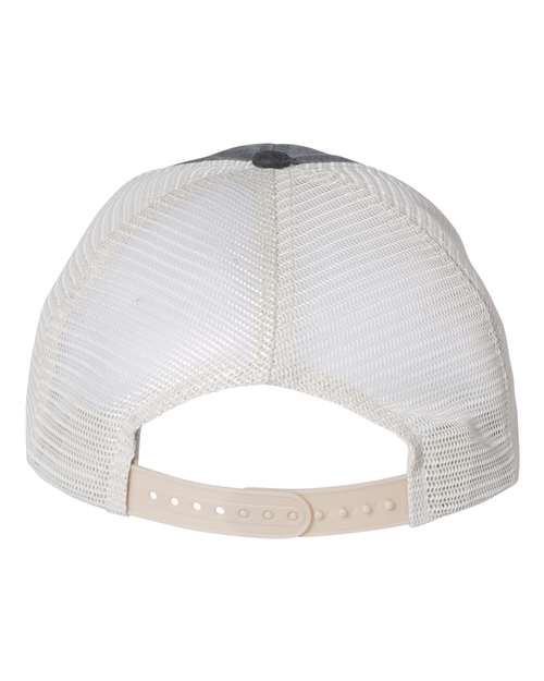 Pigment-Dyed Trucker Cap - Black/ Stone Back