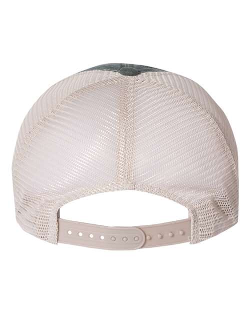 Pigment-Dyed Trucker Cap - Forest/ Stone Back
