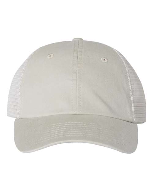 Pigment-Dyed Trucker Cap - Stone/ Stone Front