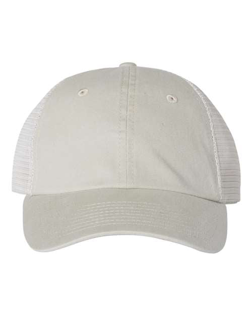 Valucap Pigment-Dyed Trucker Cap - Stone/ Stone Front