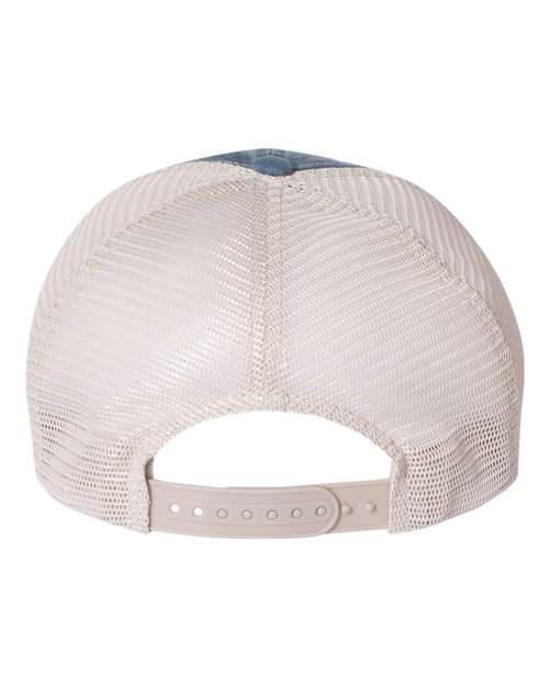 Pigment-Dyed Trucker Cap - Navy/ Stone Back