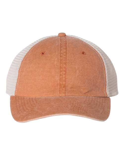 Pigment-Dyed Trucker Cap - Texas Orange/ Stone Front