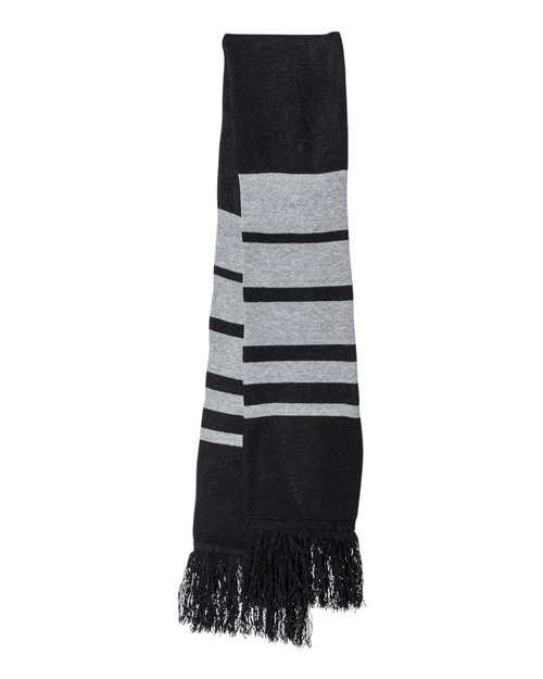 Soccer Scarf - Black/ Heather Grey Back