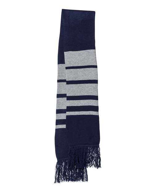 Soccer Scarf - Navy/ Heather Grey Back