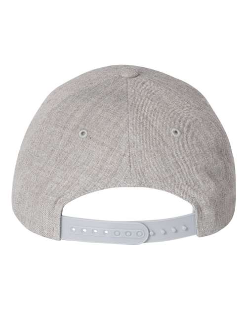 Premium Curved Bill Snapback Cap - Heather Grey Back