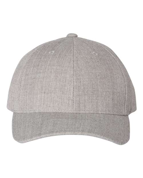 Premium Curved Bill Snapback Cap - Heather Grey Front
