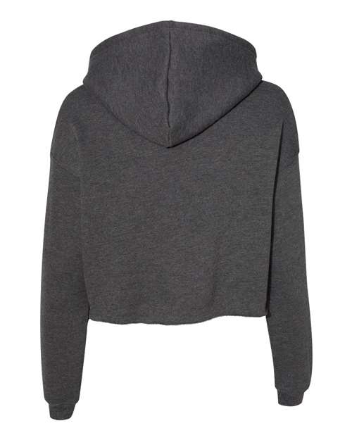 Women's Crop Fleece Hoodie Sweatshirt - Dark Grey Heather Back
