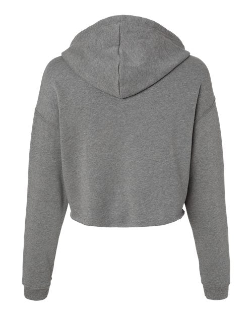 Women's Crop Fleece Hoodie Sweatshirt - Deep Heather Back