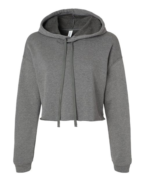 Women's Crop Fleece Hoodie Sweatshirt - Deep Heather Front