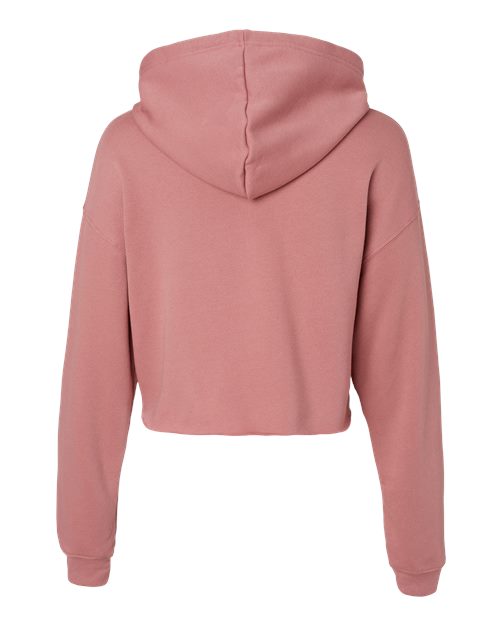 Women's Crop Fleece Hoodie Sweatshirt - Mauve Back