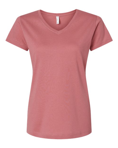 Women's Fine Jersey V-Neck Tee - Mauvelous Front