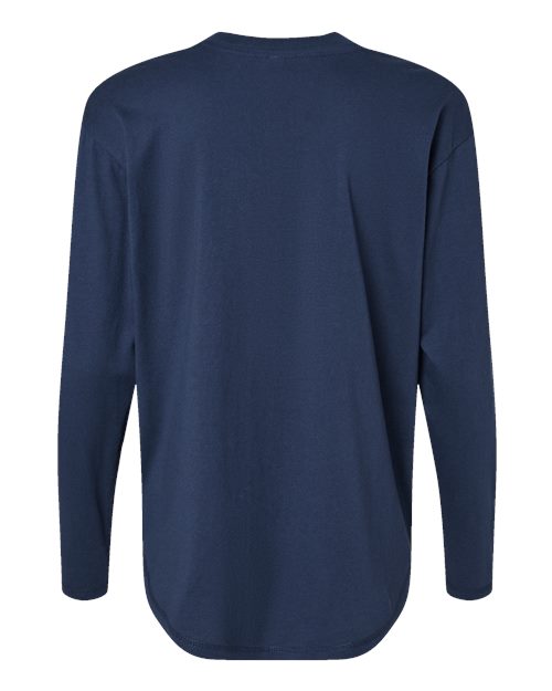 Women's Fine Jersey Long Sleeve Tee - Denim Back