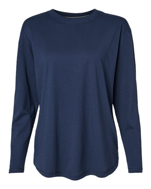 Women's Fine Jersey Long Sleeve Tee - Denim Front
