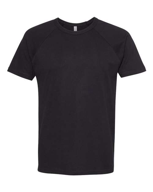 Unisex Cotton Raglan T-Shirt - Black/ Black Front