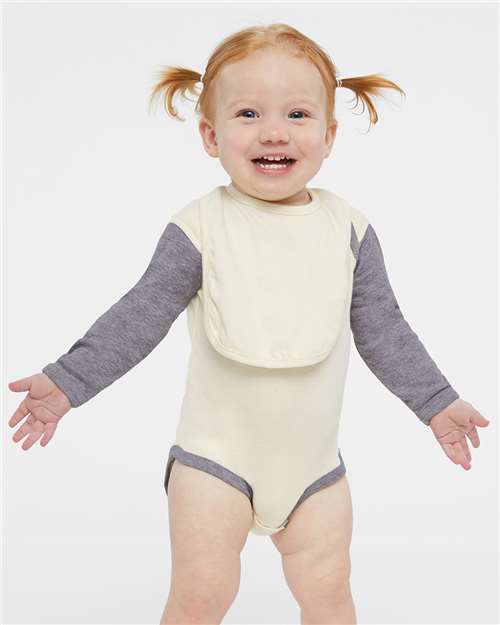 Rabbit Skins Infant Long Sleeve Baby Rib Bodysuit - Model Front