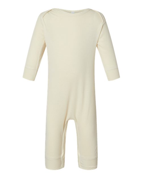 Infant Long Legged Baby Rib Bodysuit - Natural Front