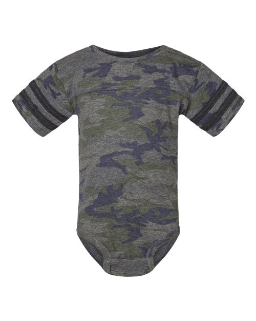 Infant Football Fine Jersey Bodysuit - Vintage Camo/ Vintage Smoke Front