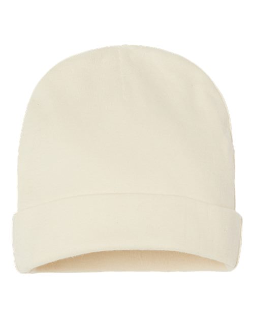 Infant Baby Rib Beanie - Natural Front