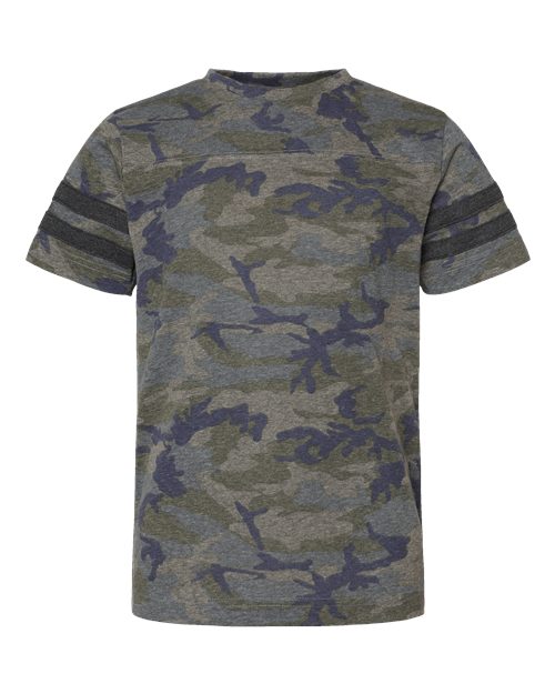 Youth Football Fine Jersey Tee - Vintage Camo/ Vintage Smoke Front