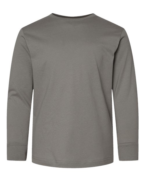Youth Fine Jersey Long Sleeve Tee - Titanium Front