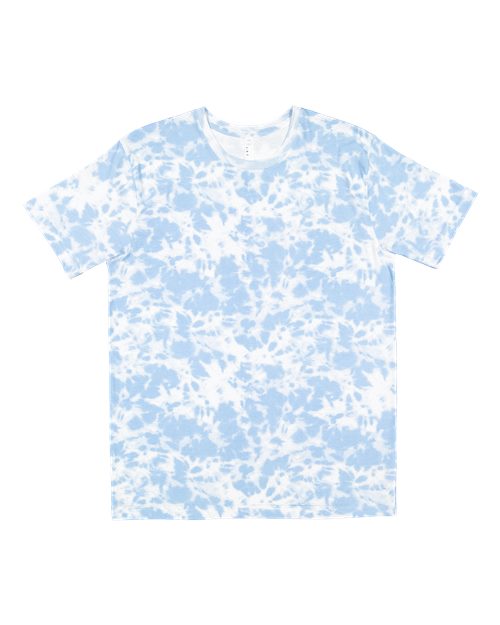 Unisex Fine Jersey Tee - Sky Tie Dye Front