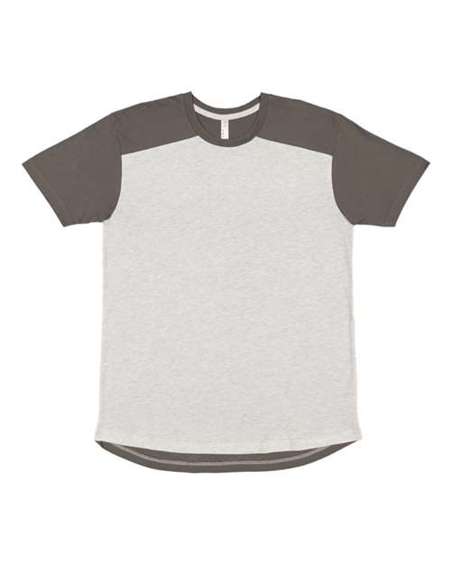 Unisex Forward Shoulder Fine Jersey Tee - Ash/ Charcoal Front