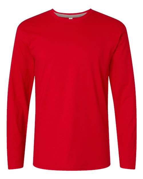 Men's Fine Jersey Long Sleeve Tee - Red Front