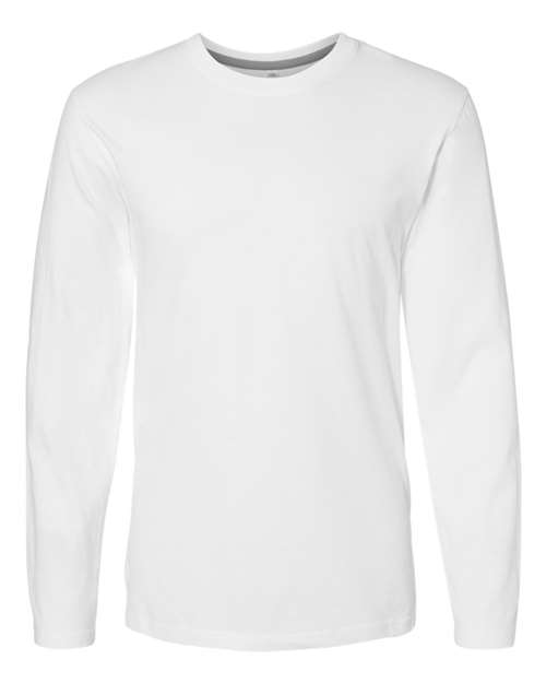 Men's Fine Jersey Long Sleeve Tee - White Front