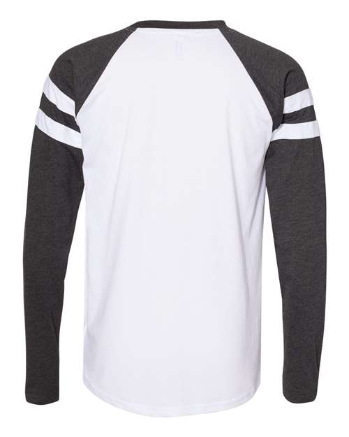 Unisex Fine Jersey Mash Up Long Sleeve Tee - Blended White/ Vintage Smoke Back