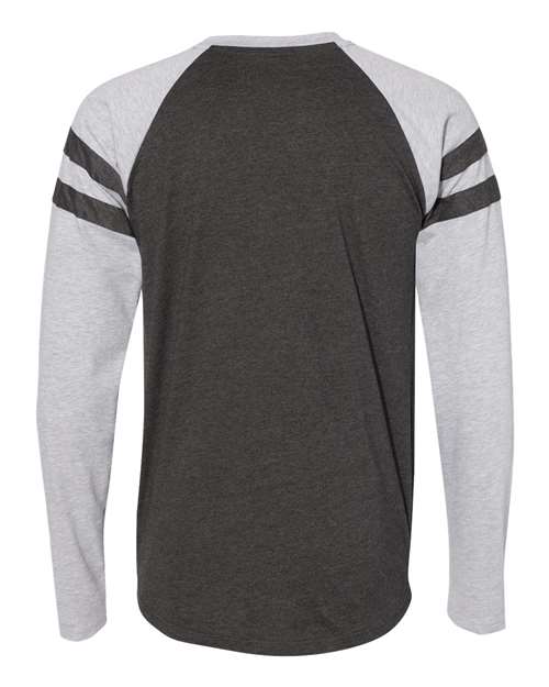 Unisex Fine Jersey Mash Up Long Sleeve Tee - Vintage Smoke/ Vintage Heather Back