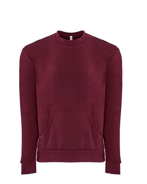 Unisex Santa Barbara Pocket Crewneck Sweatshirt - Maroon Front