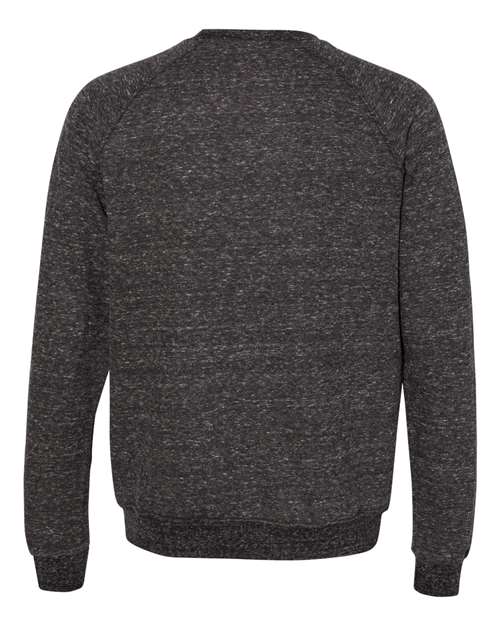 Unisex Snow Heather French Terry Crewneck Sweatshirt - Black Ink Back