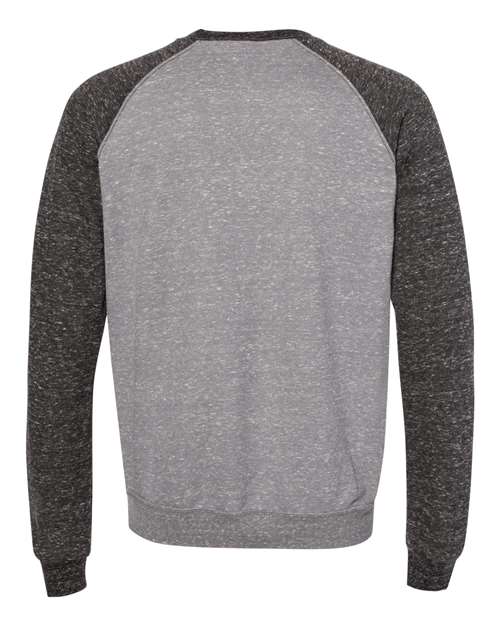 Unisex Snow Heather French Terry Crewneck Sweatshirt - Charcoal/ Black Ink Back
