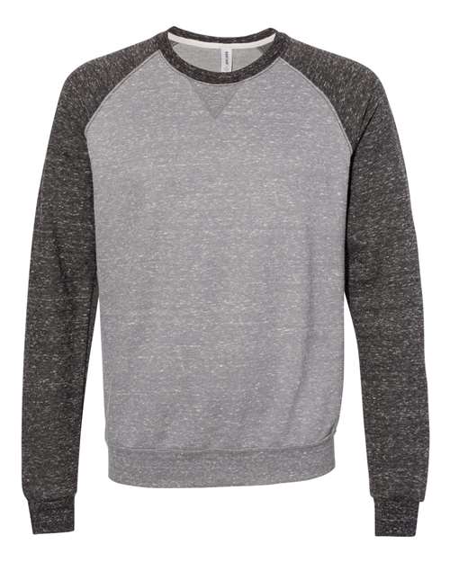 Unisex Snow Heather French Terry Crewneck Sweatshirt - Charcoal/ Black Ink Front